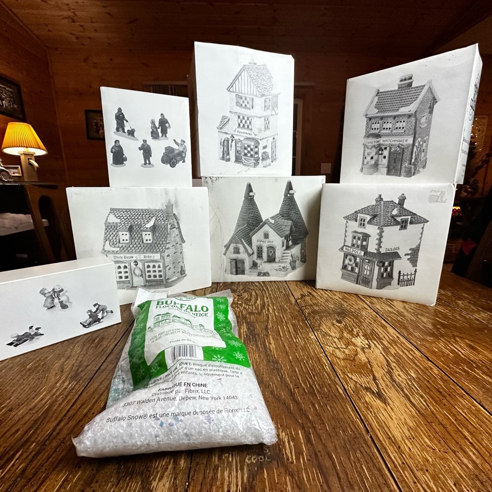 Starter set of Department 56 Dickens Village light up houses.